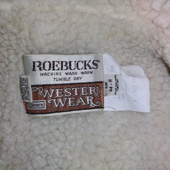 Vintage Sears Roebuck Denim Vest -wool liner - Picture 2 of 4